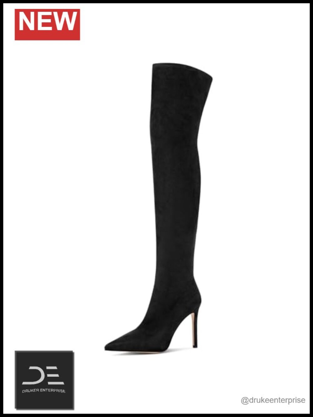 Women's Suede Over the Knee Boots High Heel Pointed Toe Stretch Thigh High Boots